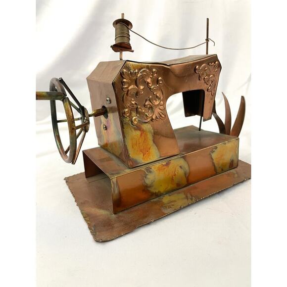 VTG Copper Metal Music Sewing Machine Music Box Made in Hong Kong - Picture 7 of 10